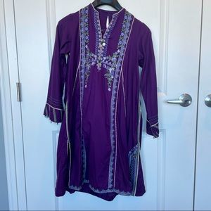 Size small Sapphire purple kurta with embroidery